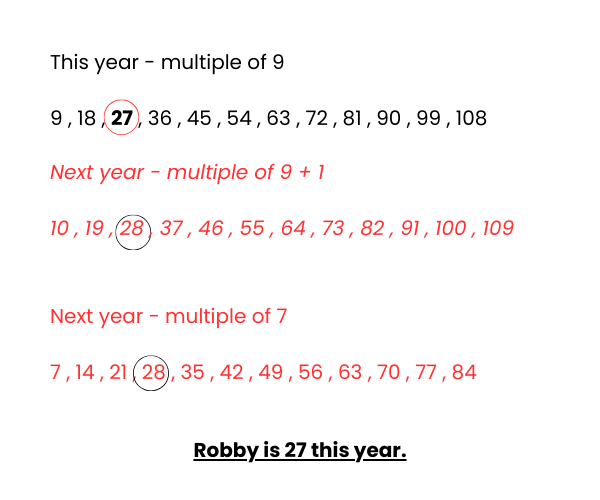 Robby's age